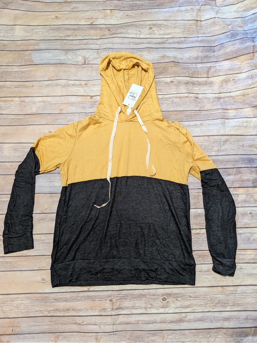 Good Day Sunshine Color Block Hoodie in Mustard